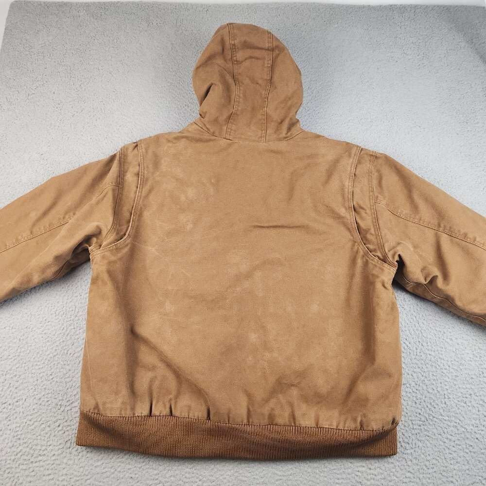 Canvas Active Workwear Hooded Jacket Mens Extra Large Quilted Distress Bomber - Picture 13 of 16